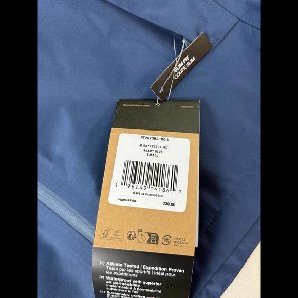The North Face Dryzzle Rain Jacket Mens Sz S Blue Waterproof Outdoor - Picture 9 of 9